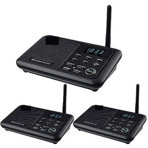 Draadloze intercoms, 22-Kanaals FM Draadloze Intercoms Thuis Huis Zakelijk Kantoren 1Mile Range Kamer naar kamer Bellen & Pratend systeem(3Unit Black)