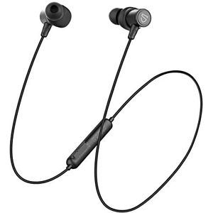 SoundPEATS Q30HD+ Bluetooth 5.2 Nekband Hoofdtelefoon, Draadloos en Bedraad, IPX6 Waterbestendig, Sport Oortelefoon met AptX-HD Microfoon, Magnetisch Ontwerp, 12 Uur Batterijduur, Zwart