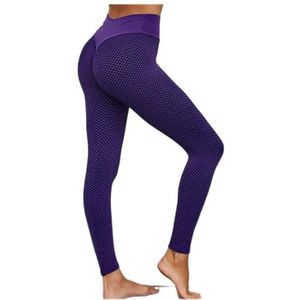 Legging Vrouwen Leggings Hoge Taille Dot Fitness Leggins Hoge Stretch Sportswear Dames Polyester Casual Naadloze Broek Panty (Color : Purple, Size : S)