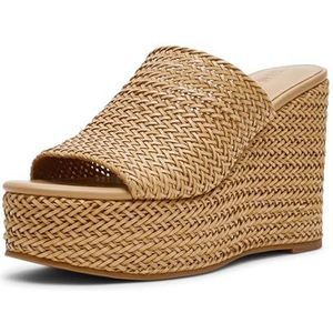 Steve Madden Cassi damessandalen met sleehak, naturel, maat 41