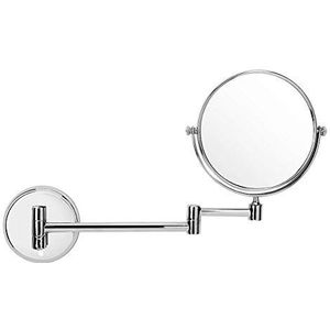 Make-upspiegel met wandhouder, dubbele 3-zijdige vergrotingsspiegel met 3-voudige vergroting en draaibare verlenging van 30 cm voor de badkamer (11,6 inch)