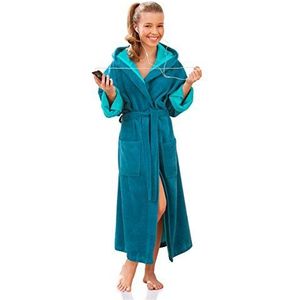 Morgenstern Badjas Kinderen I Tiener I Meisjes I Jongens I Badstof Velours I Capuchon I 134 - 140 I 9 - 10 Jaar I Turkoois