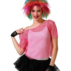 BigBuy Fashion Dames T-shirt met korte mouwen mesh roze