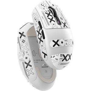 MAMBASNAKE x ATTACK SHARK G3 Draadloze Gaming Muis, 59g Lichtgewicht, PAW3311 Optische Sensor, 25.000 DPI, Bluetooth/2.4G/USB-C, 5 Programmeerbare Knoppen, Grip Tape, 500mAh voor PC/Mac – Wit
