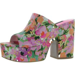 Nine West Olley Wedge Sandaal voor dames, Roze Bloemen 660, 37.5 EU