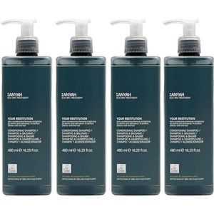 Anyah - Shampoo & Conditioner - 4x480ml - Niet Navulbaar - Versterkende Shampoo met Aminozuren voor Bescherming en Verzorging - Shampoo voor Haar