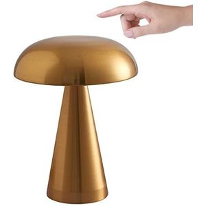 CYGEVUGL Mushroom Led Table Lamp,Touch Sensor Desktop Night Light Rechargeable Cordless Bedside Lamps for Restaurant Hotel Bar Bedroom Kids Nursery Decor，Gold