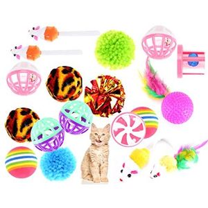 20 TLG. Set kattenspeelgoed - speelgoed voor verschillende katten voor beroep & zelfstandige - spelen & plezier met het huisdier