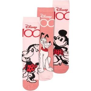 Disney Minnie Mouse Sokken voor dames - Sneaker Vrouwen Kousen Roze (verpakking van 3 stuks), roze, 35-38 EU