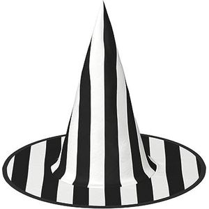 SSIMOO Zwarte en witte strepen Halloween-feesthoed, grappige Halloween-hoed, brengt plezier op het feest, maak je de focus van het feest