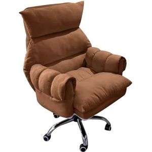 Fauteuil Gamingstoel Studiestoel met kussen, ergonomische bureaustoelen Luie bank for slaapkamer, thuiskantoor Bureaustoelen Computerstoel(Coffee)