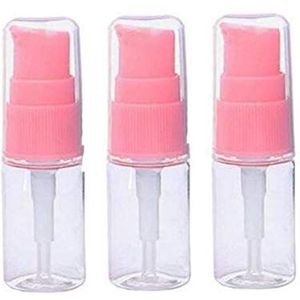 6Pcs 10ML 3.3oz Transparante BPA Gratis Lege Draagbare Pomp Druk Druk Flessen Potten Containers Voor Serums Huidverzorging Foundations Lotion Cream Cosmetische Vloeibare Essentiële Oliën
