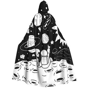 WURTON Astronaut En Alien Print Hooded Mantel Unisex Halloween Kerst Hooded Cape Cosplay Kostuum Voor Vrouwen Mannen