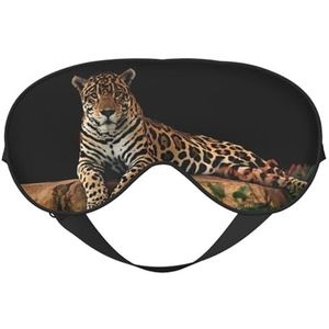 CRJSYCBYB Afrikaanse Wildlife Luipaard op Rots Gedrukt Zacht Oogmasker Slapen Oogmasker Reizen Oogmasker