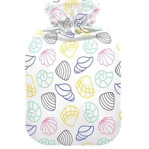 LI ZHI XIN PVC warmwaterkruik met fluwelen deksel 1L 2L kleine middelgrote shell patroon