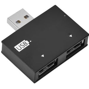Hub USB2 0 Male Naar 2 poorts Aluminium PC Kleine USB Hub USB Twin Charger Splitter Adapter Converter Kit(zwart)