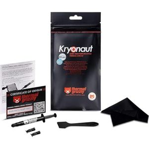 Thermische Grizzly Kryonaut De krachtige thermische pasta voor koeling van alle processors, grafische kaarten en koellichamen in computers en consoles Combo Extra spatel, reinigingspads + doek (5,5 gram)