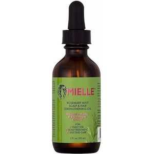 Mielle Haarversterkende olie met rozemarijn en munt voor hoofdhuid, met biotine en etherische oliën, behandeling voor gespleten haarpunten, haargroei, droge hoofdhuid, veilig voor elk haartype, 59 ml