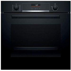 Bosch Serie 6 HBA5360B0 Multifunctionele oven, 60 cm, 3400 W, zelfreinigend, 7 functies, veiligheidsvergrendeling, zwart [energie-efficiëntieklasse A], verborgen bedieningselementen