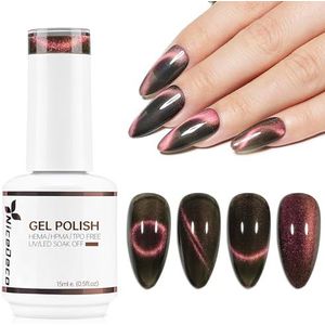 Nicedeco Hema Free Cat Eye Gel Nagellak Semi Permanent Nail Gel Nail Polish 15ML Cruelty-Free UV Nail Polish (309)