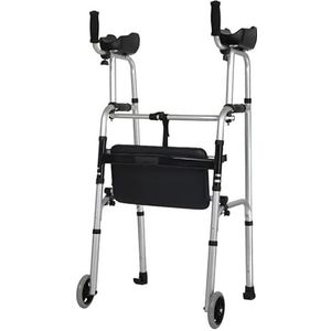 Draagbare rollator met zitting en armsteun Opvouwbare lichtgewicht rechtopstaande rollator voor senioren Aluminium loophulpmiddel Decoration