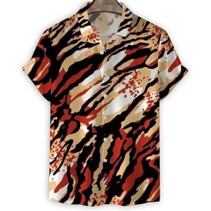 T Shirts Men Leopard Shirt Men 3D Printed Tiger Stripes Short Sleeves Tops Blouse Casual Summer Loose Shirts-Shirts-Zxa33498-Xl