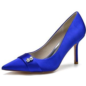 EICOFF Damespumps Hoge Hakken Gesloten Neus Pumps voor Vrouwen Jurk Bruidspump Schoenen Instap Bruidsfeest Banket Schoenen,Royal blue,35 EU