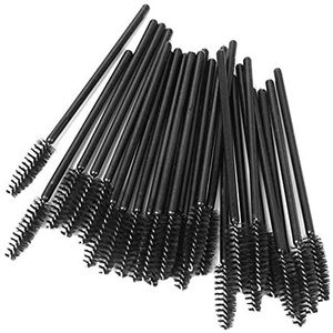 25Pcs Zwarte Wimper Mascara Wands Wenkbrauw Borstel Make-up Borstel Tool