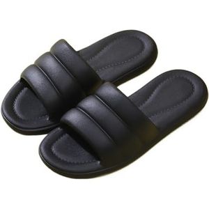 Pantoffels, Comfortabele dames zomerpantoffels for binnen en buiten Koppels sandalen voor House Slides Douche Sandalen(Black,41 EU)
