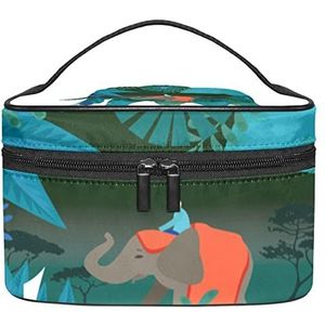 Olifant make-up organizer tas, reismake-up tas organizer case draagbare cosmetische tas voor vrouwen en meisjes toiletartikelen, Meerkleurig, 22.5x15x13.8cm/8.9x5.9x5.4in