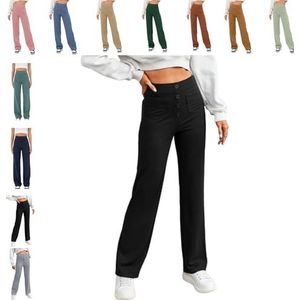Flexipants - Women's Casual High Waist Stretch Pants, Multiple Pockets High Waist Straight Leg Pants (black,M)