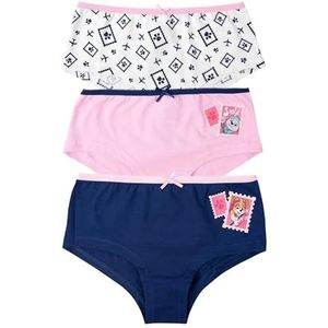 Paw Patrol Panty voor meisjes, kinderonderbroek, slip, ondergoed, roze/wit/blauw, verpakking van 3 stuks, roze/wit/blauw, 98-104