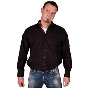 Marvelis heren business overhemd comfort fit effen, kleur:zwart, maat:46