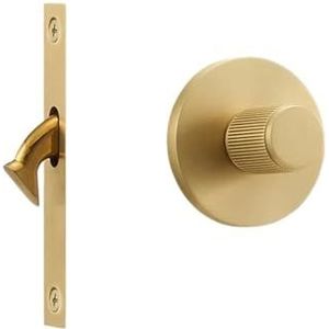 PEGGMZYX Messing knop Enkele woord Emergency Push deurslot koperdraad (goud)