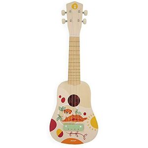 Janod - Youkelele van hout Sunshine - muziekinstrument voor kinderen - speelgoed voor imitatie en muzikaal ontwaken - waterverf - vanaf 3 jaar, J07636, geel (geel)