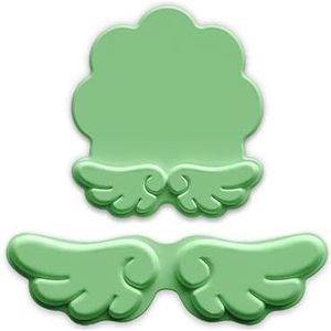 Muismat Vleugels Vorm Gradiënt Pols Rust Muismat Toetsenbord Hand Rust Pols Pad Siliconen Pols Rust Toetsenbord Rust(Green,Set)