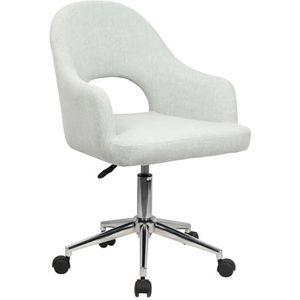 SVITA Klara Bureaustoel, in hoogte verstelbaar, draaistoel, bureaustoel met wieltjes, armleuningen, leesstoel, thuiskantoor, stoel, cut-out, lichtgrijs