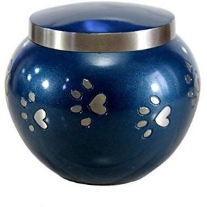eSplanade Crematie, urnen, monumenten, urncontainer, glazen pot, messing urn, metalen urn, graburne, aandenken, huisdier, hond, kat, urn (blauw, 30 lbs)