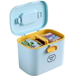 Box Family Emergency Kit Case Medicijnbak EHBO-doos EHBO-kit for kantoor Reizen Medicatie EHBO-kit Gereedschapskist Opbergdoos Drug Huishouden Kinderopbergdoos Roze ( Color : Blu , Size : 28.5*18*21cm