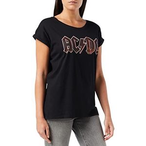 AC/DC Voltage Tee T-shirt voor dames, merchandise band shirt voor vrouwen met ACDC opschrift, maten XS - 5XL, zwart, M