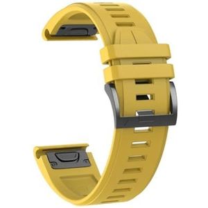 QuickFit 26mm 22mm Siliconen Band fit for Garmin Fenix ​​6 6x Pro 5 5X Plus 3 3HR Quick Release Strap Instinct Forerunner 945 935 Riem(Yellow,26mm)