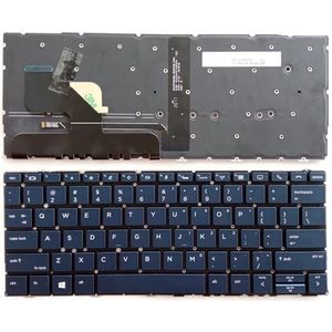 VOOR HP voor Elite voor Dragonfly G2 13.3"" HSN-I32C L74117-201 Laptoptoetsenbord US Zwart/Blauw met Achtergrondverlichting SG-99100-2V(With Backlit blue)