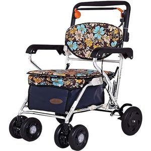 Boodschappentrolley Winkelwagen Vierwielige Rollator Winkelwagen Opvouwbare Draagbare Rollator In Hoogte Verstelbaar Boodschappenkar Winkelmandje