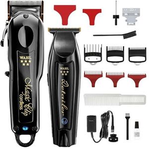 Wahl Cordless Barber Combo™ Tondeuse & Trimmer Bundel, Titanium Diamant Zoals Gecoat Blade, Lithium Lange Levensduur, Salon & Kapper Kwaliteit, Krachtige Motor, Ultieme Kwaliteit
