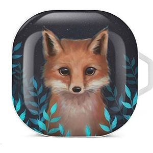 Leuke vos oordopjes hoesje compatibel met Samsung harde shell beschermhoes wit stijl