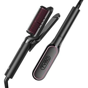 TYMO Stijltang Krultang- 2 in 1 Stijlborstel Stylen en Krullen, Ionische Keratine Haarstijlborstel voor Snel Zijdezacht en Stijl Haar met 3D Zwevend Paneel Tegen Trekken, Geschikt voor Alle Haartypen