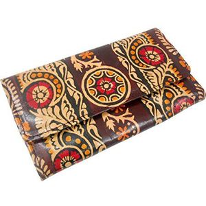 Echt 100% puur lederen Batik Design Kleurrijke Shantiniketan Handgemaakte Koppelingtas