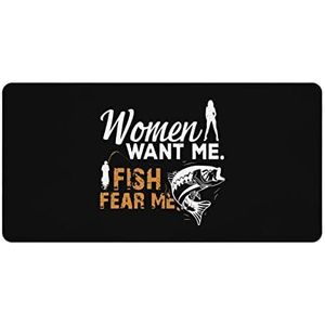 Women Want Me Fish Fear Me Mode Bureau Muismat Antislip Gaming Muismat Accessoires Decor 30x60cm