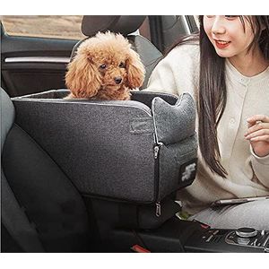 Yuing Hond Zachte Auto Booster Veiligheidsstoel Reisbed, Zachte Hond Auto Booster Seat met Veiligheidsgordel, Autostoel voor Honden & Huisdieren Reismand Veiligheidsharnas Autostoel