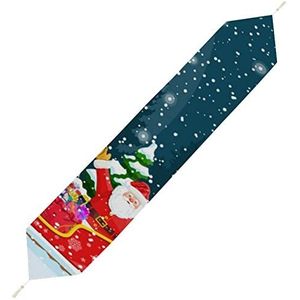 Kerst Kerstman Cookie Moon Tafelloper Korte Pluche Tafelkleed Linnen Decoratieve Tafelhoes voor Feest Bruiloft Decor 229 * 33 cm